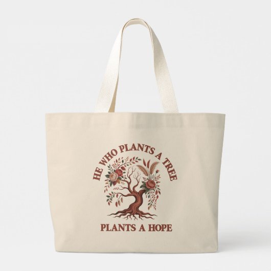Eco Friendly Tree Day Jumbo Boodschaptas Grote Tote Bag (Achterkant)