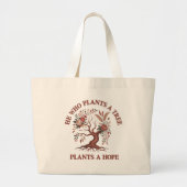 Eco Friendly Tree Day Jumbo Boodschaptas Grote Tote Bag (Voorkant)