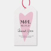Eco Friendly Wedding Bold Pink Heart Cadeaulabel (Voorkant)