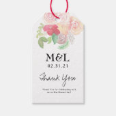 Eco Friendly Wedding Hand Roos Waterverf Florals Cadeaulabel (Voorkant)