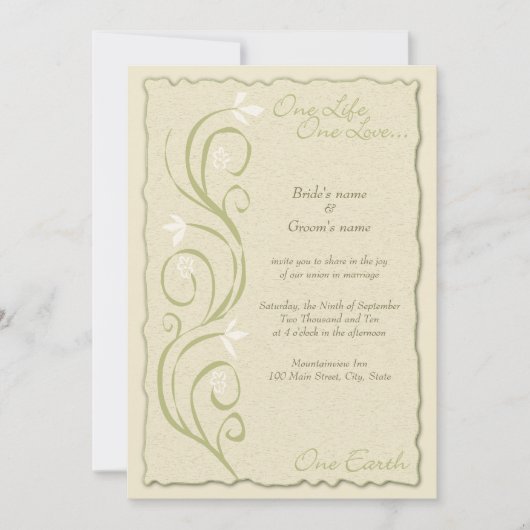 Eco-Friendly Wedding Invitation Kaart (Voorkant)