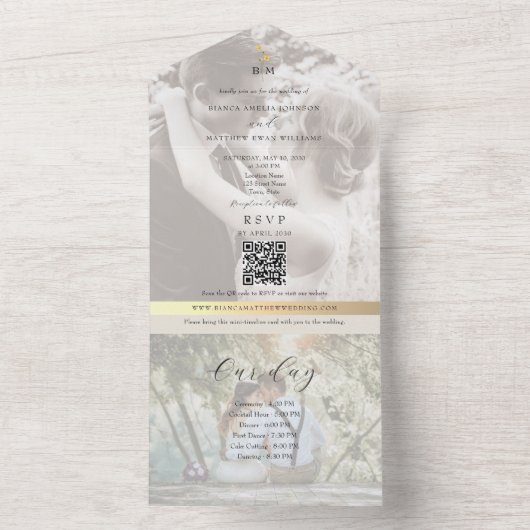 Eco-Friendly Wedding Timeline All In One Uitnodiging (Binnen)