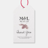 Eco Friendly Wedding Waterverf Botanical Leaf B Cadeaulabel (Voorkant)