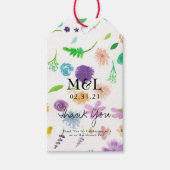 Eco Friendly Wedding Waterverf Simple Floral Cadeaulabel (Voorkant)