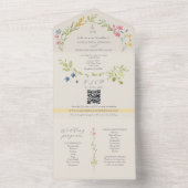 Eco-Friendly Wildflower Wedding All In One Uitnodiging (Binnen)