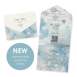 Eco Friendly Winter Wonderland Wedding All In One Uitnodiging