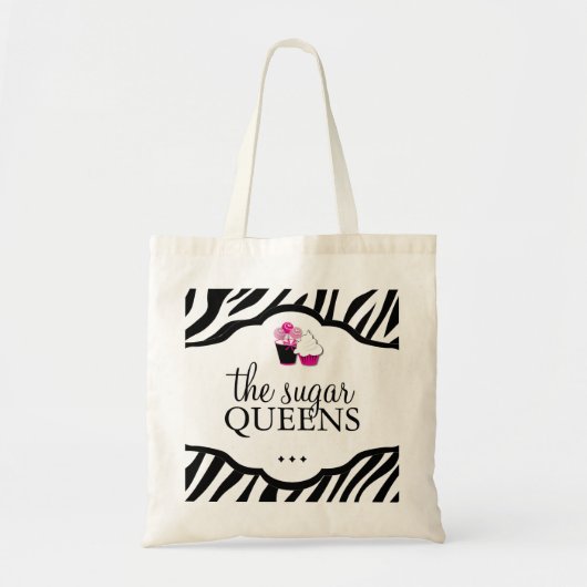 Eco-Friendly Zebra Cupcake Shopping Bag Tote Bag (Voorkant)