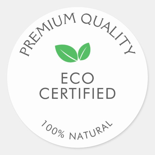 Eco gecertificeerd Eenvoudig Ronde Sticker (Voorkant)