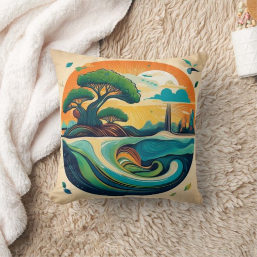 Eco-geïnspireerd landschapsontwerp kussen (Deken)