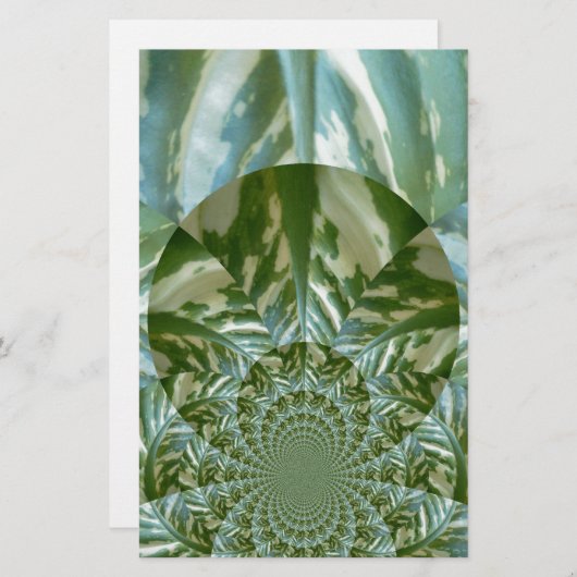 Eco Green Camo Kaleidoscope Art Print Design Briefpapier (Voorkant / Achterkant)
