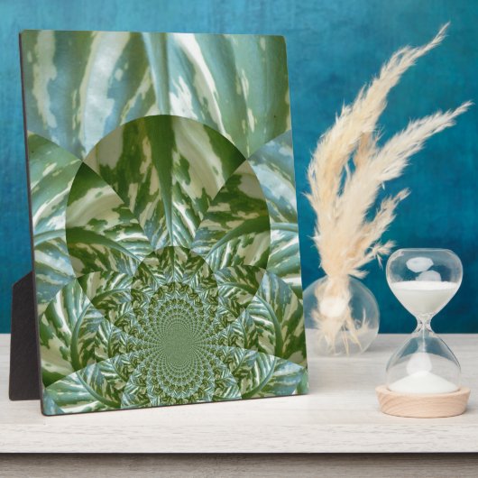 Eco Green Camo Kaleidoscope Art Print Design Fotoplaat (Zijkant)