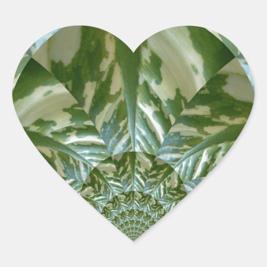 Eco Green Camo Kaleidoscope Art Print Design Hart Sticker (Voorkant)