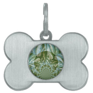 Eco Green Camo Kaleidoscope Art Print Design Huisdieren Naamplaatje