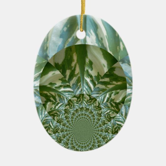 Eco Green Camo Kaleidoscope Art Print Design Keramisch Ornament (Voorkant)