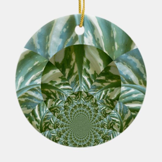 Eco Green Camo Kaleidoscope Art Print Design Keramisch Ornament (Voorkant)
