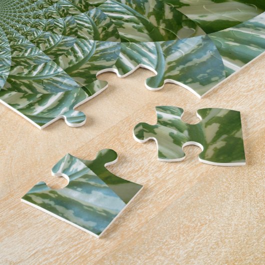 Eco Green Camo Kaleidoscope Art Print Design Legpuzzel (Zijkant)