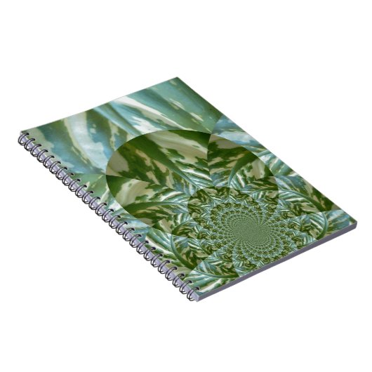 Eco Green Camo Kaleidoscope Art Print Design Notitieboek (Rechterzijde)