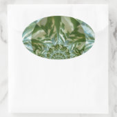 Eco Green Camo Kaleidoscope Art Print Design Ovale Sticker (Tas)