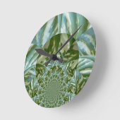 Eco Green Camo Kaleidoscope Art Print Design Ronde Klok (Hoek)