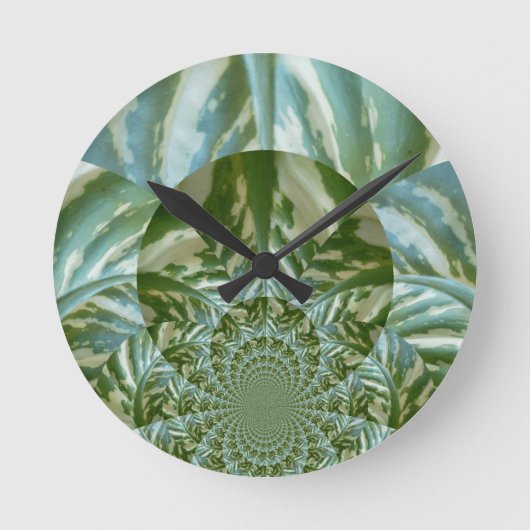 Eco Green Camo Kaleidoscope Art Print Design Ronde Klok (Voorkant)