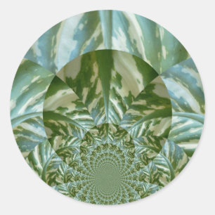 Eco Green Camo Kaleidoscope Art Print Design Ronde Sticker