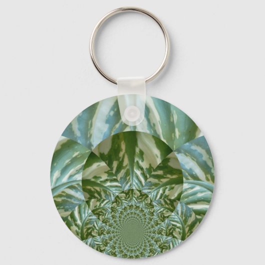 Eco Green Camo Kaleidoscope Art Print Design Sleutelhanger (Voorkant)