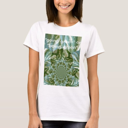 Eco Green Camo Kaleidoscope Art Print Design T-shirt (Voorkant)