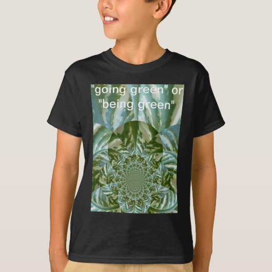 Eco Green Camo Kaleidoscope Art Print Design T-shirt (Voorkant)