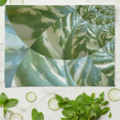 Eco Green Camo Kaleidoscope Art Print Design Theedoek (Gevouwen)