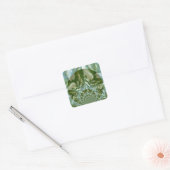 Eco Green Camo Kaleidoscope Art Print Design Vierkante Sticker (Envelop)
