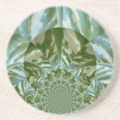 Eco Green Camo Kaleidoscope Art Print Design Zandsteen Onderzetter (Voorkant)