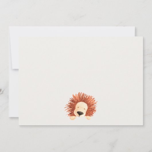 Eco Green Hot Air Ballon Lion Kind Birthday Invite Bedankkaart (Achterkant)