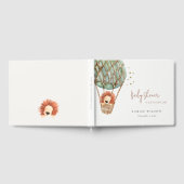 Eco Green Hot Air ballon Lion Magisch Baby shower Gastenboek (Volledig)