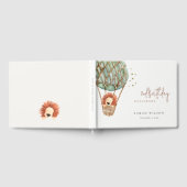 Eco Green Hot Air ballon Lion Magisch Baby shower Gastenboek (Volledig)