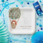 Eco Green Hot Air ballon Lion Papieren Bordje (Feest)