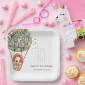 Eco Green Hot Air ballon Lion Papieren Bordje (Feest)