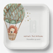 Eco Green Hot Air ballon Lion Papieren Bordje (Voorkant)
