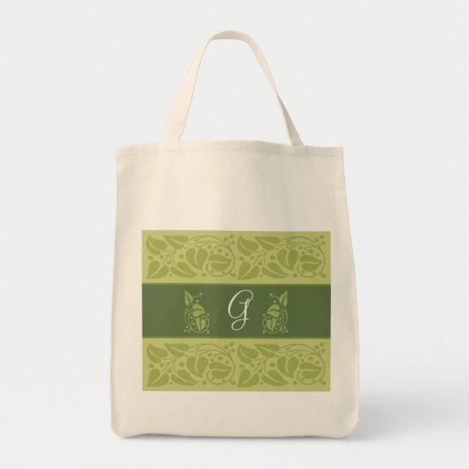 Eco Green Monogram Grocery Tas (Voorkant)