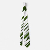 Eco Groen & Wit Gestreept Abstract Patroon Stropdas (Achterkant)