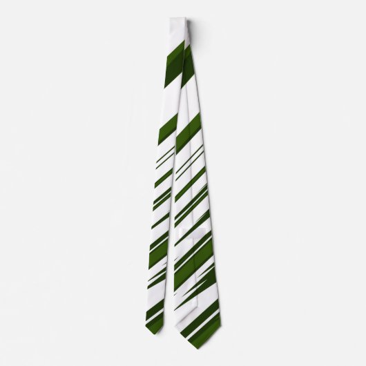 Eco Groen & Wit Gestreept Abstract Patroon Stropdas (Achterkant)