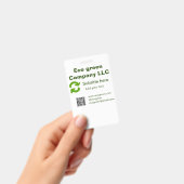 Eco groene bedrijfsnaam q r code website e-mail de badge (Handheld)