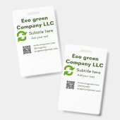 Eco groene bedrijfsnaam q r code website e-mail de badge (Voor- en achterkant)