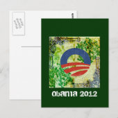 Eco Grunge Obama 2012 Herverkiezingsontwerp Briefkaart (Voorkant / Achterkant)