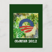 Eco Grunge Obama 2012 Herverkiezingsontwerp Briefkaart (Voorkant)