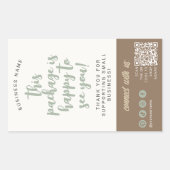 Eco Handgemaakte Minimal Natural Salie Groen Bruin Rechthoekige Sticker (Voorkant)