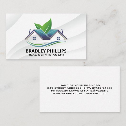 Eco Home | Logo onroerend goed Visitekaartje (Voorkant / Achterkant)