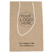 Eco Kraft Custom Logo Gift Bag voor Bedrijven Medium Cadeauzakje (Voorkant)