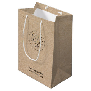 Eco Kraft Custom Logo Gift Bag voor Bedrijven Medium Cadeauzakje