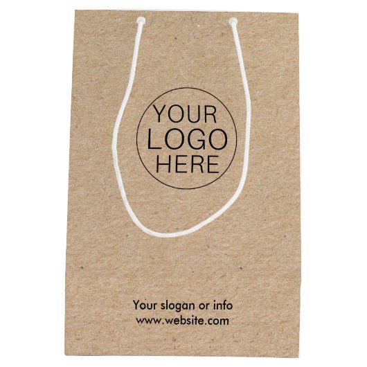 Eco Kraft Custom Logo Gift Bag voor Bedrijven Medium Cadeauzakje (Achterkant)