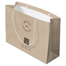 Eco Kraft op maat gemaakte logo- en QR-cadeaubag v